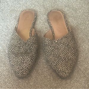 Madewell Calf Hair Upper Remi Mule Slide In Dotted Shoes Animal Print Women's 10